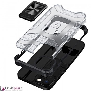 Permatomas 4in1 dėklas - stovas (telefonui Apple Iphone 13 Mini) Permatomas 4in1 dėklas - stovas (telefonui Apple Iphone 13 Mini)